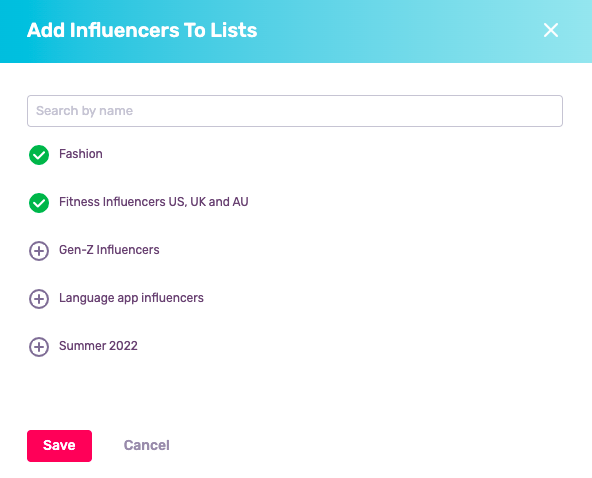 Add influencers to a list_5