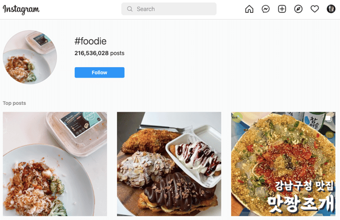 Foodie hashtag