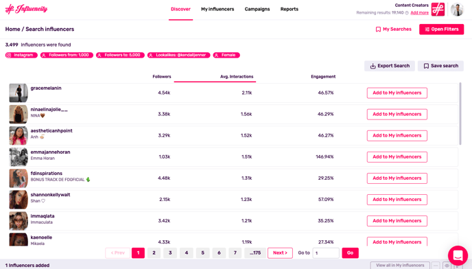 Lookalike Filter Results