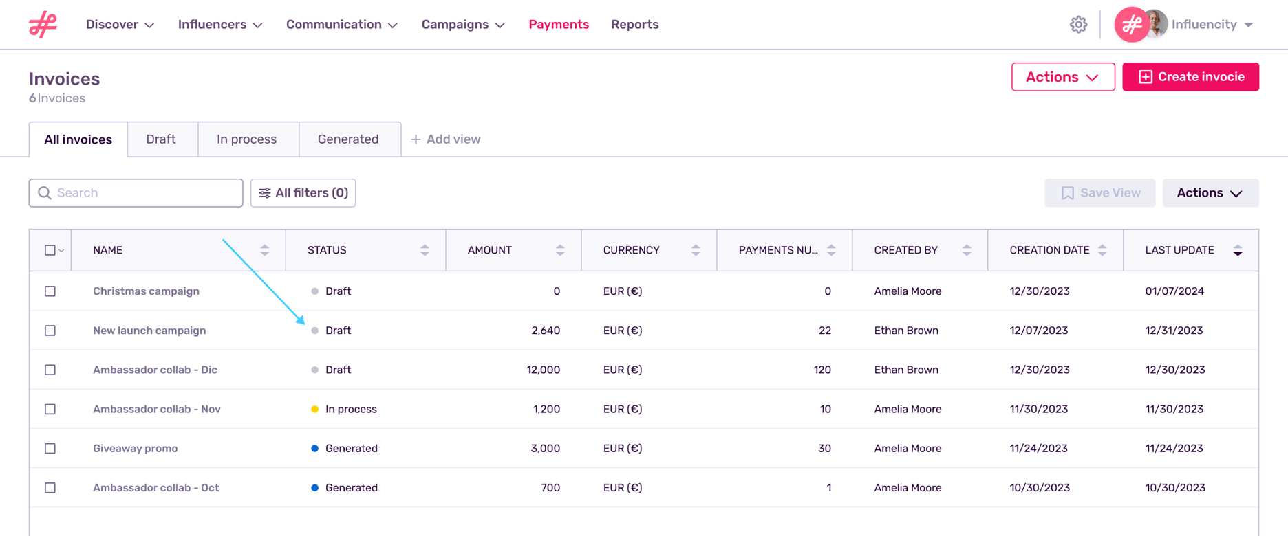 How to Pay Influencers via Influencity