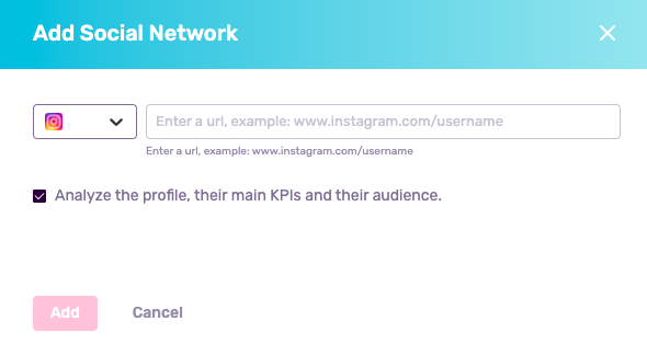 Create Influencer_Add Social Network