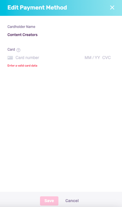 Edit payment info