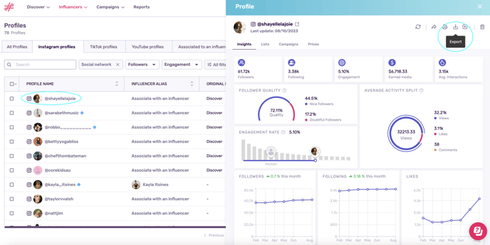 ExportOneProfile