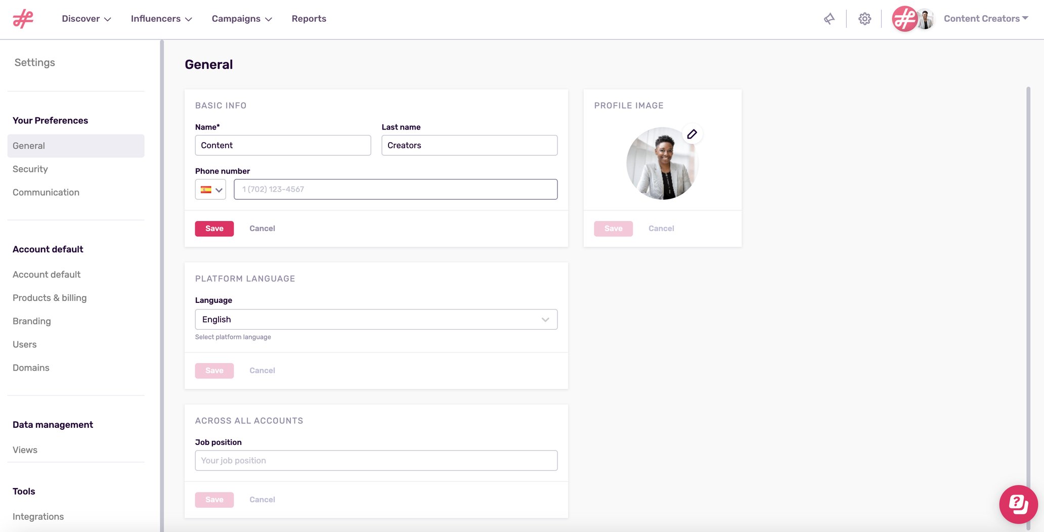 Manage User Profile and Preferences