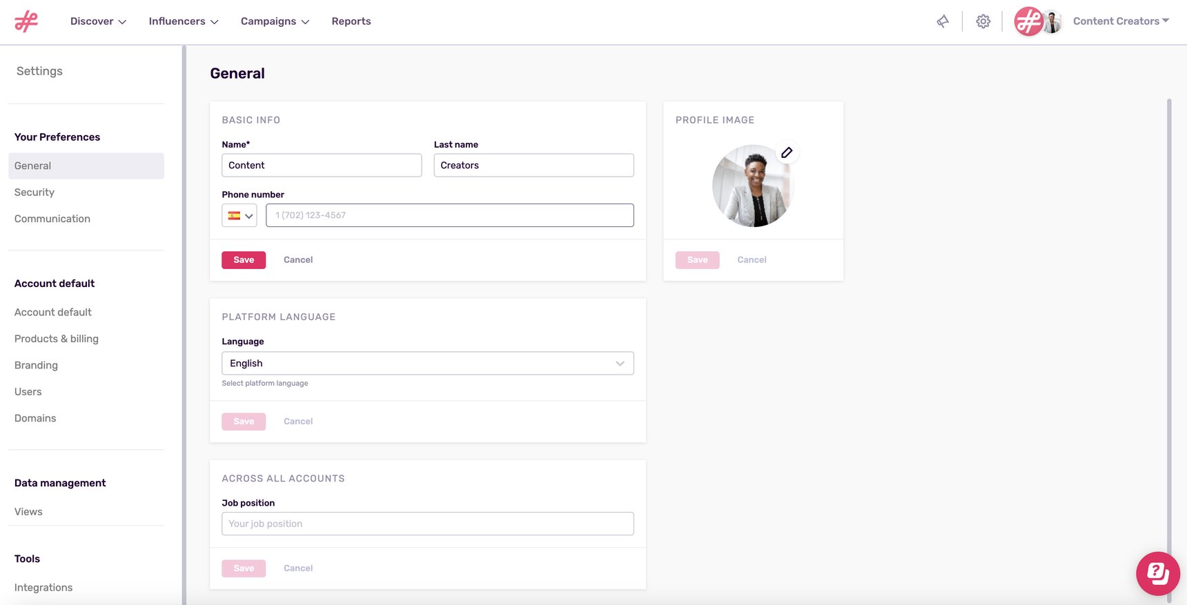 Manage User Profile and Preferences