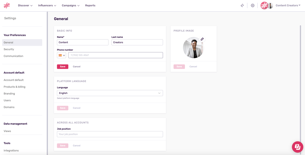Manage User Profile and Preferences