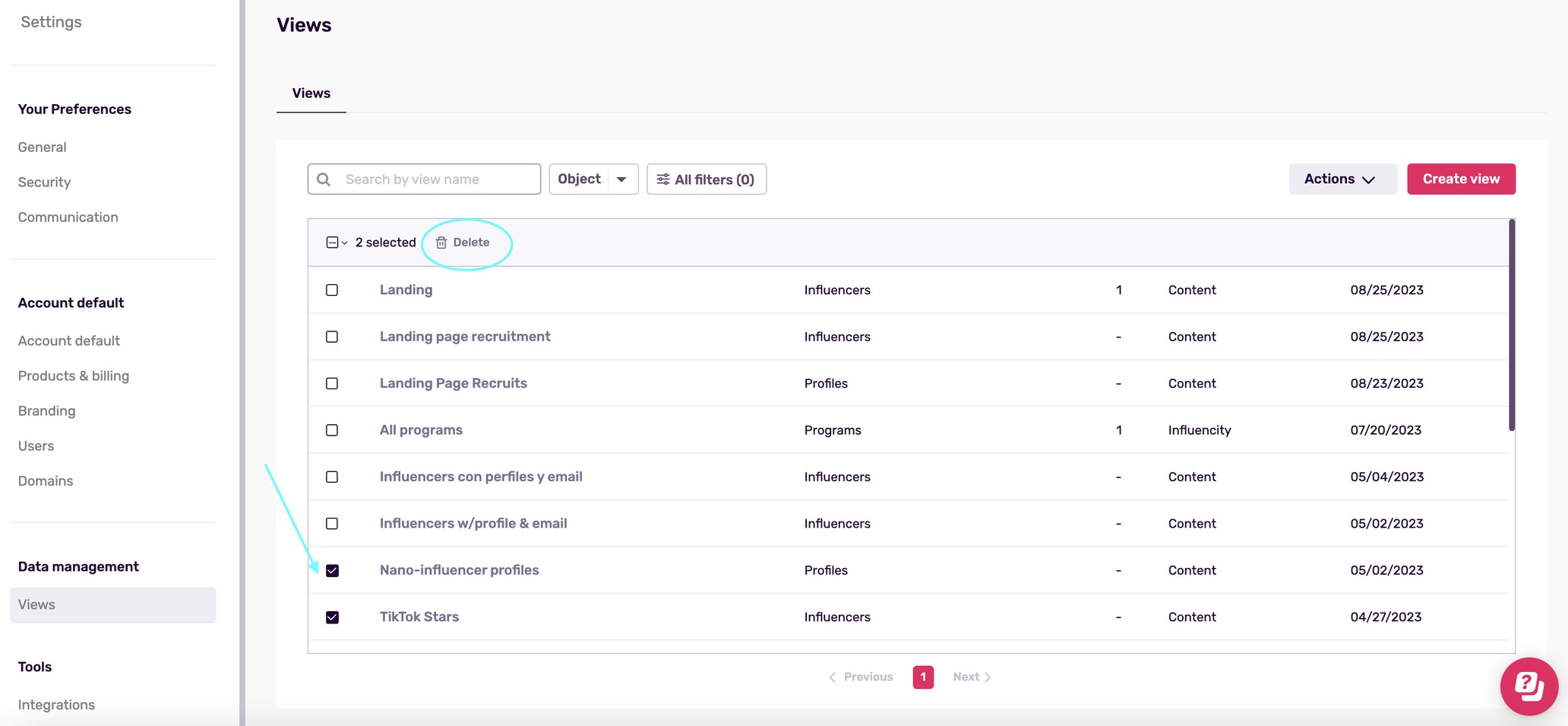 Manage User Profile and Preferences