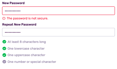 Password not secure