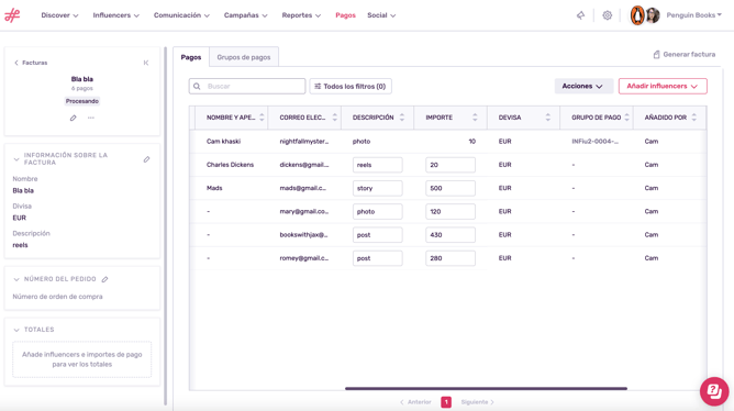 What are and how to create influencer invoices_1_ES